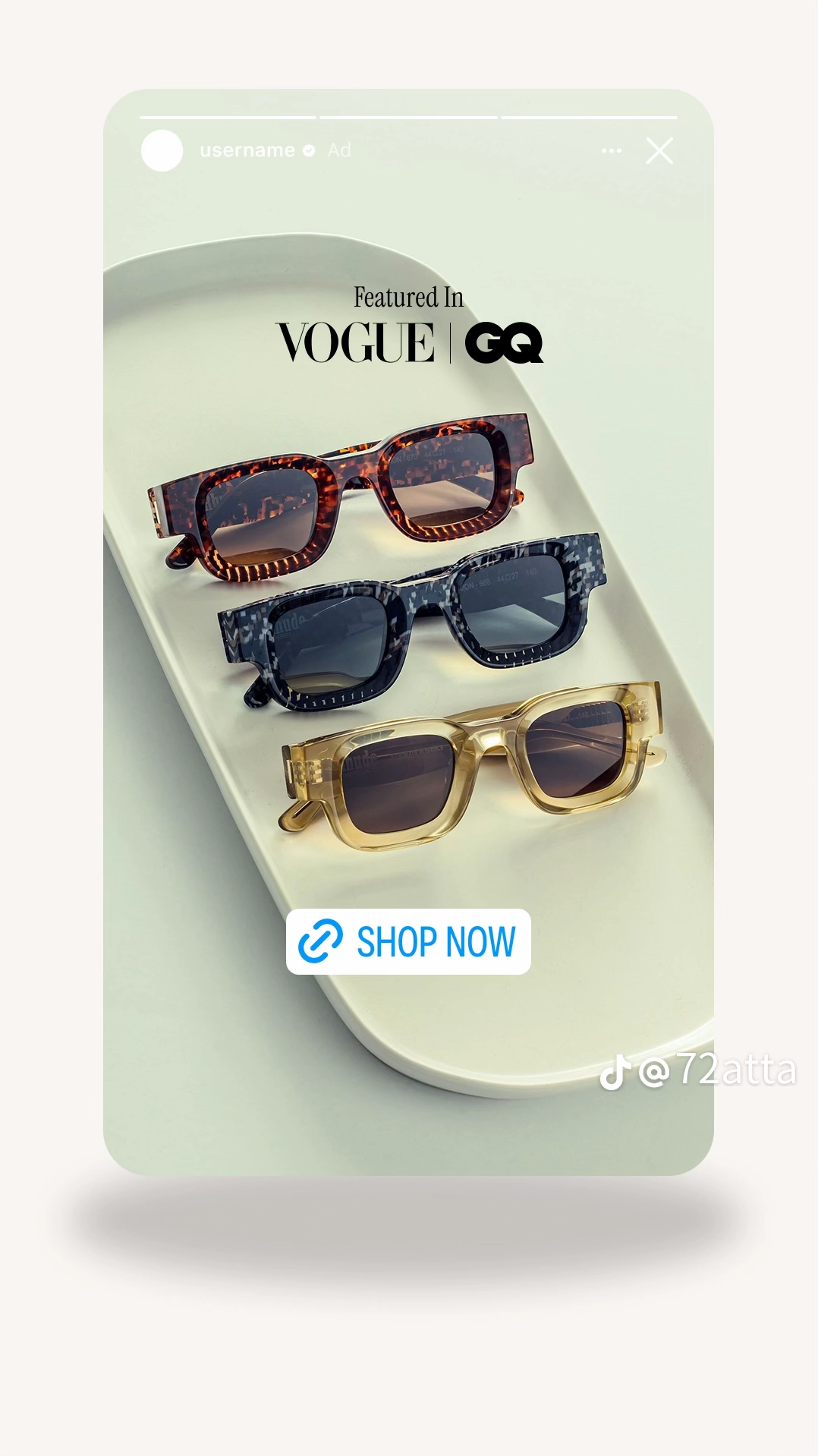 Meta ad creative featuring editorial proof with Vogue and GQ logos