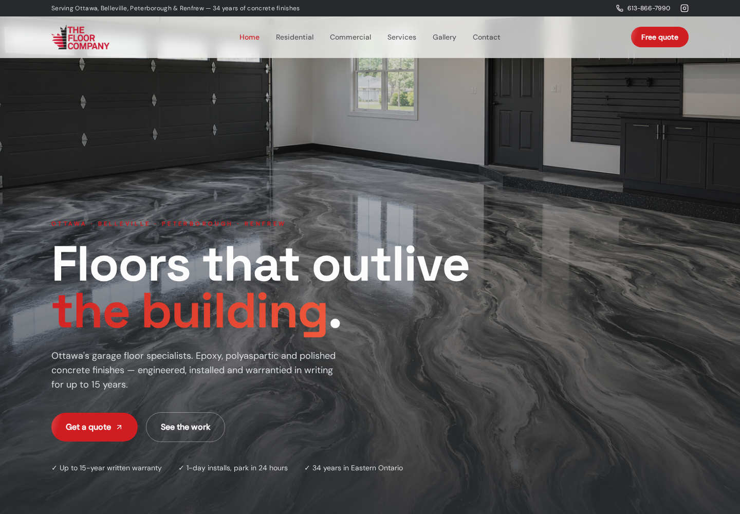 Redesigned Floor Company website homepage
